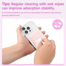 1-3个装硅胶吸盘手机支架，硅胶粘性智能手机支架，防滑吸盘，自拍视频手机配件支架，黑色 - 彩色 - 查看 2