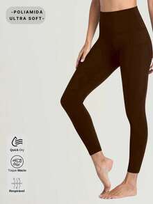 High-Compression Leggings With Pockets - Performance And Practicality - Café integral - Ver 4