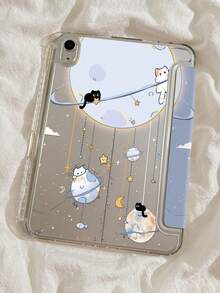 Ốp lưng hai mặt bằng acrylic trong suốt hình hành tinh, mặt trăng và mèo hoạt hình tinh tế và đáng yêu này có khả năng chống sốc và bền bỉ, phù hợp với iPad thế hệ thứ 7, 8 (10.2 inch) và 10. Sản phẩm có khe cắm bút tích hợp, hỗ trợ chức năng ngủ/thức và nhiều chế độ giá đỡ gập, là món quà lý tưởng cho dịp lễ. - Nhiều màu - Xem 1