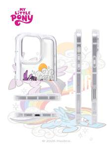 1pc Luxury & Elegant My Little Pony Graphic Air Cushion Transparent Phone Case, Officially Licensed, Compatible With IPhone 16/16 Pro/16 Plus/16 Pro Max, 17/17 Pro/17 Pro Max, 15/15 Pro/15 Plus/15 Pro Max, 14/14 Plus/14 Pro Max, 13/13 Pro/13 Pro Max, 12/11/X/XR/XS Max, Galaxy S25 Ultra, S24 FE, S23 Plus, S22, S21, S20 FE, A Cute Christmas Essential Smartphone Protective Cover - Clear - View 3