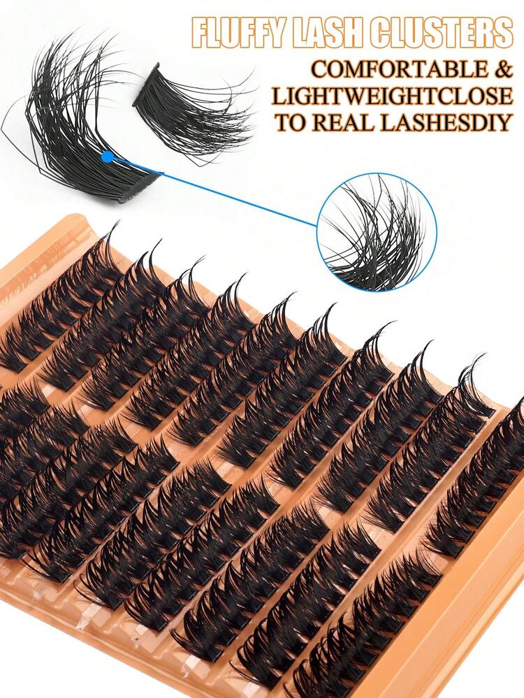180/160片D型卷翘DIY假睫毛簇，100片D型假睫毛簇，0.07mm DD卷翘度，8-16mm混合自然款假睫毛，超浓密纤长款假睫毛簇，卷翘单根假睫毛，纤细纤长款假睫毛，纤长卡通款假睫毛，适合新手在家使用。200片超浓密假睫毛，200片大容量装。 - 黑色 - 查看 6