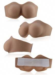 Silicone Breast Form Adhesive Bra Style, Soft And Realistic Artificial Silicone Chest Piece - Beige - View 2
