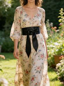 1pc Women's Elegant Versatile Waist Belt, Soft Luxurious Bowknot Waist Cincher, Dress Waist Strap - A - View 9