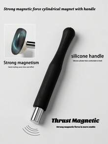 1/2pcs Set, Strong Magnetic Cylinder Cat Eye Magnet, Professional Handheld Nail Art Magnetic Tool, Manicurist & DIY Enthusiast Creative Kit, Unlock Diverse Magnetic Patterns, Long-Lasting High-Definition Cat Eye Effect, Nail Art Shaping Tool - Black - View 3