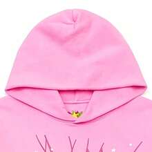 Sp5der Atlanta Printed Hoodie | Authentic Soft Fleece Premium Heavyweight Outerwear| Unisex For Both Men And Women | Casual Daily Layering Streetwear Outerwear - Hồng - Xem 3