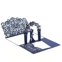 5sets/Pack Laser Cut Wedding Invitations, 3D Bride & Groom Greeting Cards With Heart Designs (Includes 5pcs Cover & 5pcs Blank Inner Cards), Engagement Party Invitations - Multicolor - View 3