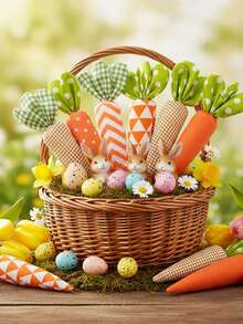 5pcs Soft Artificial Carrots Suitable For Easter Bunny Centerpieces, Spring Table Decorations, Birthday Party Supplies - Realistic Plastic Carrot Decorations For Home - Spring Tableware Gift - Multicolor - View 2