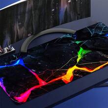 1 Peça Mouse Pad de Jogo Neon - Mouse Pad de Jogo Neon Lightning Grande Antiderrapante, Estampa Impressa em HD - Tapete de Teclado Estendido para Casa, Escritório, Esportes Eletrônicos, Jogos de PC - Múltiplos Tamanhos Disponíveis Fácil de Limpar e Lavar, Ideal para Casa, Escritório, Local de Trabalho, Sala de Jogos e Dormitórios; Perfeito para Suprimentos de Volta às Aulas, Presentes de Férias para Namorados e Namoradas, Acessórios de Escritório, Suprimentos de Escritório, Tapetes de Mesa e Mouse Pads. - A - Visão 6