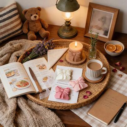 1 Caja de 3 Velas Perfumadas con Diseño de Mariposa: Edición Limitada de Velas Decorativas para el Año Nuevo Lunar, Creando Ambiente Festivo en el Hogar, Adecuado para Decoración de Sala de Estar de Estilo Dulce, Exhibición de Año Nuevo en Hotel