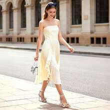 Women Bowknots Crystal Heeled Sandals Fashion Square Toe Rhinestone Decor Ankle Strap Heels For Sweet-Meets-Sassy Styles, For Autumn Party Wedding Prom - 銀色 - 查看 6