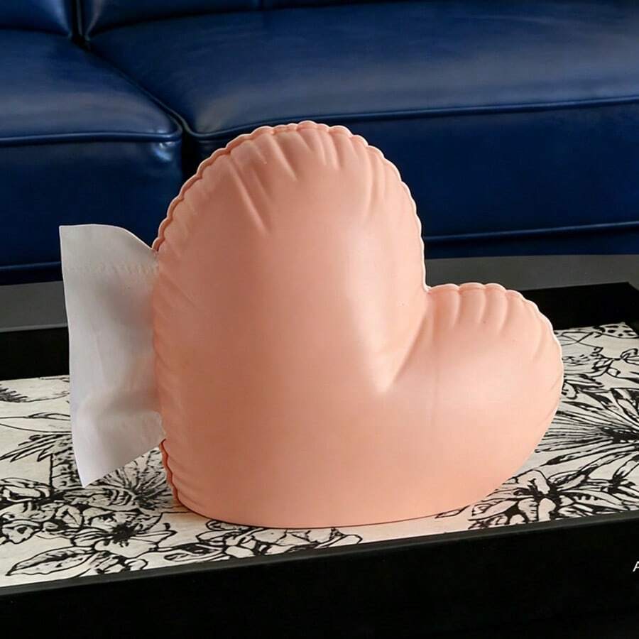 1pc Heart-Shaped Tissue Box, Luxury Aesthetic Facial Tissue Holder For Living Room, Sofa, Dining Table, Creative Design - One Size - View 1