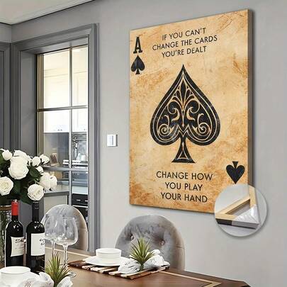 1 pezzo Tela artistica da parete con di Picche ispirazionale, stampa motivazionale, adatta per decorazione di casa e ufficio, idea regalo perfetta (cornice opzionale)