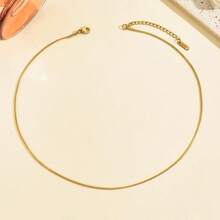 1 chiếc dây chuyền hình rắn tối giản bằng thép không gỉ, thích hợp để đeo hàng ngày. - Vàng 1 - Xem 5