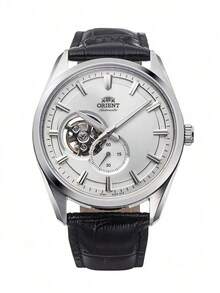 Orient Men's Luxury Automatic Mechanical Happy Watch, Silver Stainless Steel Case, Black Leather Strap, Business Meeting Small Second Hand Wristwatch - Silver - View 1