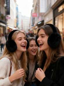 Bịt tai bằng vải nhung có thể gập lại, giữ ấm tai mùa đông cho cả nam và nữ, bịt tai ngoài trời thông thường. - Nhiều màu - Xem 2