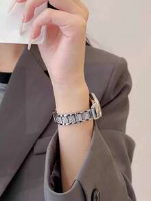 兼容小米手环9智能手环 - 不锈钢金属替换表带，兼容小米手环9/8智能手表 - 銀色 - 查看 5