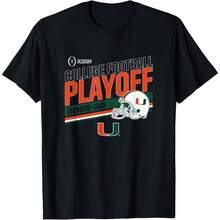 Miami Hurricanes College Football Playoff Ste 2025 T-Shirt All Seasons,220g Pure Cotton Single-Sided Printed Crew Neck Short-Sleeved T-Shirt,Unisex Top,Base Layer - Màu 3 - Xem 1
