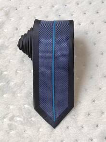 Men's Slim 3D Tie With Glitter, Slim (6cm), Casual Fabric. - Xanh đậm - Xem 1