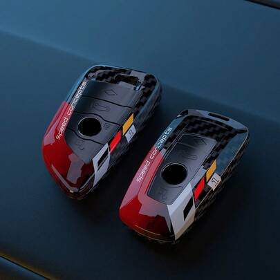 غطاء مفتاح السيارة المصنوع من ألياف الكربون ABS المخصص لطرازات 1 سلسلة، 3 سلسلة، 5 سلسلة، 7 سلسلة، X1، X3، X4، X5، X6، G20، G30، F15، F16، G01، G02، G05، F10، F20، F30، G07، F34