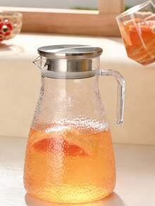 1PC New Design Cold Water Pitcher, High Temperature Resistant PC Plastic Jug, With Lid And Handle, Hammered Texture, Suitable For Hot And Cold Beverages, Perfect For Use In The Kitchen, Dining Room, Picnics, Etc. - Multicolor - View 4