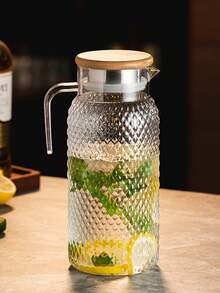 1pc Large Capacity Water Pitcher With Lid And Handle, Hammered Texture, Suitable For Juice, Herbal Tea, Milk, Hot And Cold Beverages, Great For Kitchen, Dining Room, Hotel, Picnic And More - Multicolor - View 6