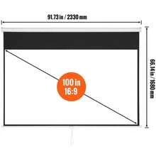 Manual Pull Down Projector Screen, 100 Inch 16:9 4K 1080 HD Retractable Projector Screen, Auto-Locking Portable Projection Screen, Portable Projector Movie Screen For Family Home Office Theater - Manual Pull-down 100 Inch - View 10