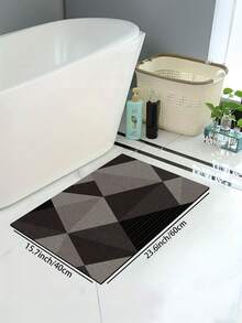 1 件黑色和灰色格子图案门垫，简约风格设计，橡胶防滑垫，浴室地毯，吸水防污，房间装饰，厨房地毯，适用于浴室地垫、厨房地毯和门垫。 - 黑色 - 查看 13