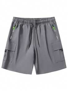 Men's Casual Cargo Shorts - Grey - View 2