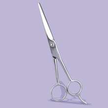 6.5英寸右手理发剪，家用理发剪，专业美发师剪刀，采用优质日本不锈钢制成，手工打磨，银黑色 - 銀色 - 查看 12