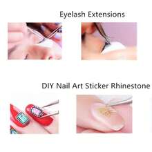 2pcs Stainless Steel Eyelash Tweezers, Multi-Functional Eyelash Tools - Multicolor - View 6