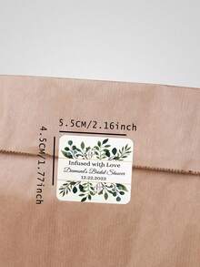 Premium Glossy/Square/Rectangular Labels/Customizable With Your Name/Custom Stickers/Square Wedding/Birthday Labels - Green - View 3