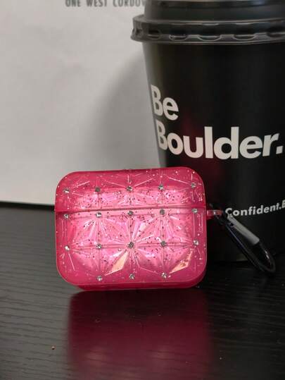 Diamond Pattern Rhinestone New Protective Case With Hook Compatible With Airpods PRO 2/ PRO 3, 1st/2nd Generation