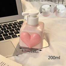 Pink Heart-Shaped Pump Bottle Hand Wash, Body Wash, Shampoo, Lotion, Makeup Remover, Cosmetics, Suitable Home Or Travel Use.Red Heart-Shaped Valentines Day And Wedding Favor, Bathroom Soap Dispenser, Travel Squeeze Bottle, Portable Squeeze Bottle - Multicolor - View 2
