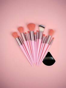 13-Piece Color Makeup Brush Set (With Portable Storage Box) - Ultra-Soft Nylon Bristles, Suitable For Foundation, Blush And Eyeshadow Application, Suitable For Facial And Eye Makeup - Complete Makeup Set For Women And Children, An Excellent Gift Choice - Multicolor - View 13