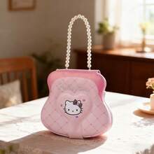 Miniso Sanrio Hello Kitty 亮面派對珍珠手柄造型筆記本，可愛麵包設計，適合日記記錄，女孩風禮物，開學季適用 - 彩色 - 查看 3