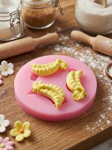 1 pieza/2 piezas Molde de silicona con forma de guisante para hornear mousses, pastelerías francesas, pudines de chocolate y magdalenas. Antiadherente y fácil de desmoldar, molde de silicona vegetal. - Rosa - Ver 12