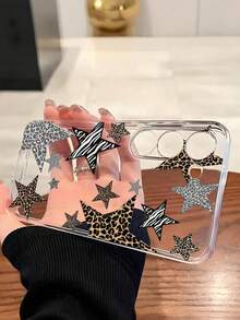 1pc Leopard Print Star Soft Phone Case, Compatible With Huawei Honor, Redmi, MOTO, Galaxy A04e/12/A13/A14/A34/A50/A52/A53/A54/S21/S22/S23/S24/S25/S25 Ultra/S25 FE/S26/S26 PLUS/S26 ULTRA/S26 EDGE, 6A/7A/8A, 12T/13T/15T/15T Pro - Clear - View 4