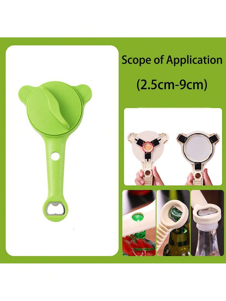 Abrelatas ajustable, diseño antideslizante para tapas difíciles | Abrebotellas con mango cómodo | Herramienta de cocina para personas mayores y con poca fuerza en las manos | Abre latas, botellas y tarros fácilmente - Multicolor - Añade 11