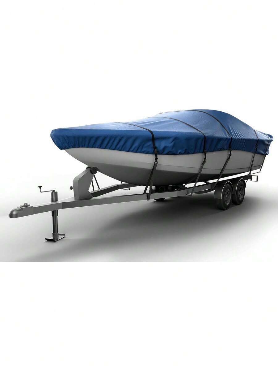 Funda Universal para Barco, Cubierta Impermeable de Grado Marino para Barcos de 16'-18.5' de Largo y hasta 98" de Ancho, Resistente y con Protección UV, Ideal para Botes de Pesca,41020249 - Negro - Ver 1