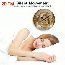 1pc 2D Flat Wall-Mounted Clock Decoration, 10inch Islamic Arabic Silent Wall Clock - Moon And Lantern, White Wooden Coated Round Clock, Gold Hands And Black Arabic Numerals Wooden Round Wall-Mounted Clock, Wooden Round Decorative Clock With Numerical Display, Suitable For Home Decoration, Holiday Gift (Batteries Not Included),Wall Decor,Room Decor,Home Deocr,Reloj De Pared - Multicolor/10in/25cm - View 9