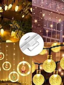 20/1pc Transparent Adhesive Cable Clips - Reusable Self-Adhesive Cable Organizer Clips, Cable Ties And Wire Clips With Strong Sticky Backing. Made Of Plastic, These Clips Can Be Used To Secure Decorative Lights, Wall Cables, Etc. Easy To Remove, Suitable For Home, Office, TV And Ceiling Light Cable Management - Multicolor - View 10