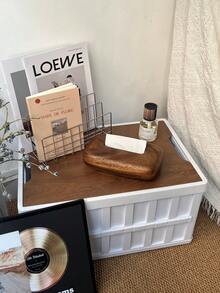 1pc Walnut Wood Tissue Box, Minimalist Nordic Style High-End Living Room Tea Table Decor, Magnetic Pull Tissue Holder, Creative Handkerchief Rack, Bathroom Handkerchief Storage Box, Home Decor, Napkin Dispenser Tray, Living Room, Bedroom, Washbasin, Household Items - Multicolor - View 11