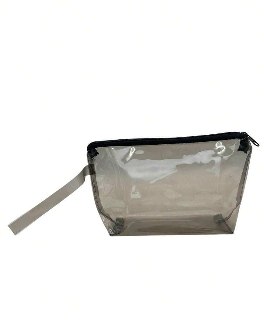 Bolsa de Mão Porta Celular Carteira Feminina Transparente CRISTAL - Preto - Visão 1