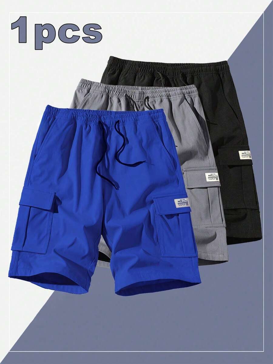 Quần short cargo nam nhẹ, quần short Bermuda thoáng khí thoải mái cho hoạt động ngoài trời mùa hè. - Màu xanh lam - Xem 1