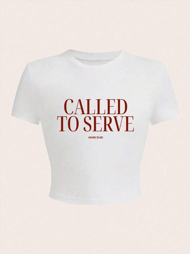 Camiseta de manga corta de corte slim con cuello redondo, estampado casual de estilo Y2K para mujer, top de verano lindo color blanco - Blanco - Añade 2