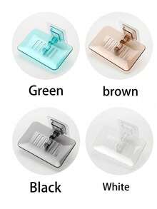 1 pieza Jabonera de plástico transparente autoadhesiva, adecuada para el baño - multicolor - Ver 3