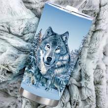 1个，20盎司/591毫升 3D打印雪狼/森林狼/白狼不锈钢真空保温旅行杯，带盖，经久耐用，防漏，完美礼物之选！生日、周年纪念礼物 - 彩色 - 查看 15