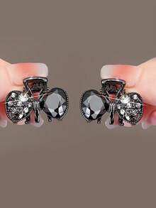 2个装女士合金水钻麦穗耳形蝴蝶结发爪夹，优雅奢华发饰，浪漫迷人发夹，适合日常、工作、派对等场合，女士发饰 - 彩色 - 查看 10