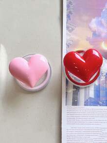 1pc Heart-Shaped Portable Retractable Detachable Magnetic Phone Stand Holder - Multicolor - View 3