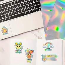 420 Sheets Holographic Printable Sticker Paper, Compatible With Inkjet And Laser Printers, Glossy Vinyl Sticker Paper, Quick Dry - 8.3X11.7 Inches, Rainbow Color - 10ps - View 5